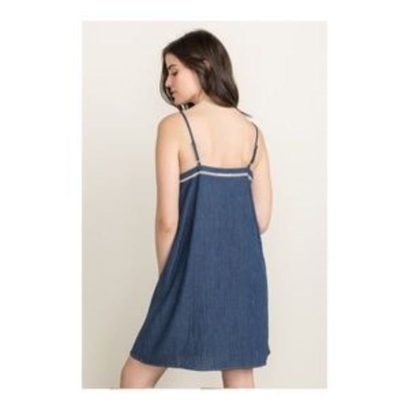 Mystree Inset Lace Denim Dress - Picture 5 of 5
